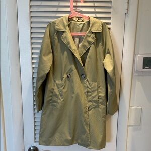 Zara Waterproof Green Double-Breasted Trench Coat